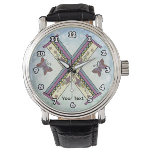 florales Monogramm X Armbanduhr