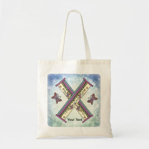 florales Monogramm X Tragetasche