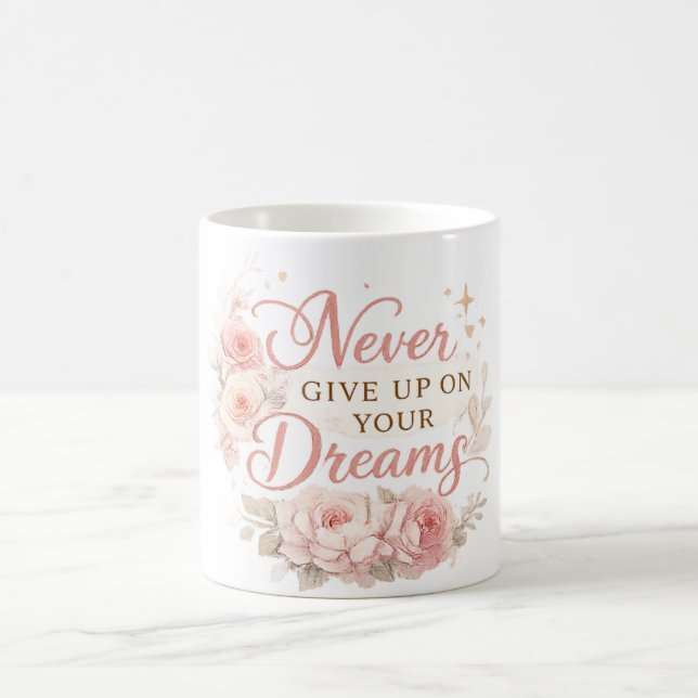 Florales Motivationszitat  Kaffeetasse (Mittel)