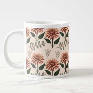 Florales Muster mit Dahlien Jumbo-Tasse