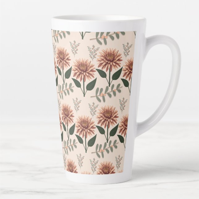 Florales Muster mit Dahlien Milchtasse (Rechts)