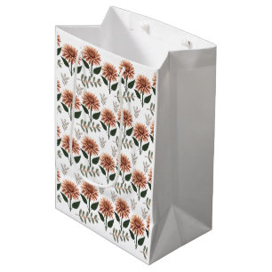 Florales Muster mit Dahlien Mittlere Geschenktüte