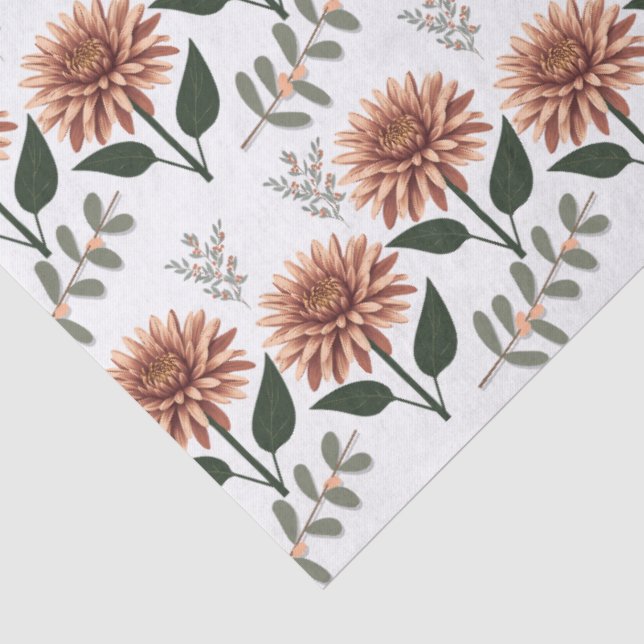 Florales Muster mit Dahlien Seidenpapier (Detail)