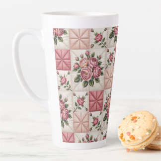 Florales nahtloses Muster, Rosen nahtloses Muster Milchtasse