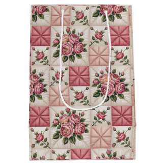 Florales nahtloses Muster, Rosen nahtloses Muster Mittlere Geschenktüte