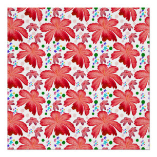 Florales nahtloses Muster   Wasserfarben-Blumendes Poster