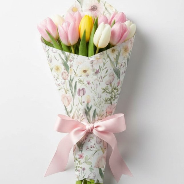 Florales Ostern | Pastell-Frühlingsblume Geschenkpapier (Von Creator hochgeladen)