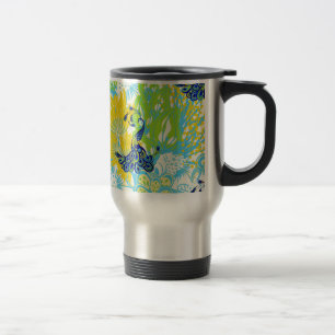 florales Pfau Reisebecher