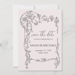 Florales Rahmen Save-the-Date-Hochzeitsankündigung Save The Date