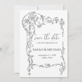 Florales Rahmen Save-the-Date-Hochzeitsankündigung Save The Date