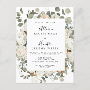 Florales Rahmen Save-the-Date Postkarte