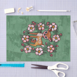 Florales Reh Seidenpapier
