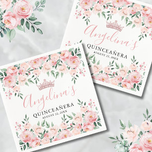 Florales Rosa Quinceañera Serviette