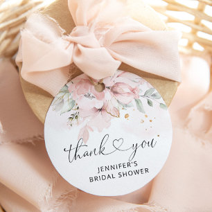 Florales Rosen-Hochzeitsdusche-Dankeschön-Anhänger Geschenkanhänger