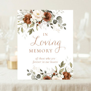 Florales Rost Elfenbein Grün In Liebe Erinnerung S Poster