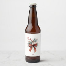 Florales rotes Schleifen-Weihnachtsfest 