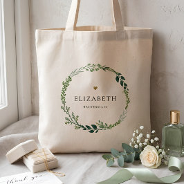 Florales Salbei Grün und Gold Brautjungfer Tragetasche