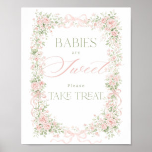 Florales Schleifen-Baby in Blüte Mädchen Momosa Sw Poster