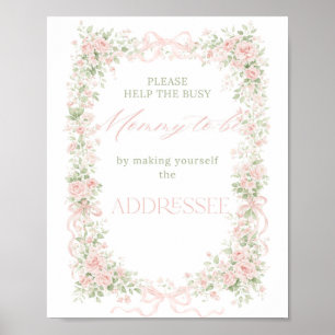 Florales Schleifen-Baby-in-Üppiger-Blütenpracht-Mä Poster