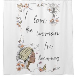 Florales Selbstliebe-Geschenk für Frauen Duschvorhang