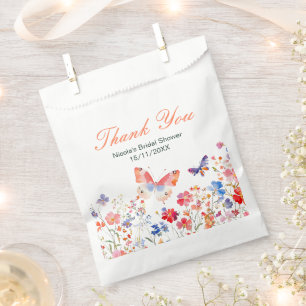 Florales Sommer Schmetterling Brautparty Geschenktütchen
