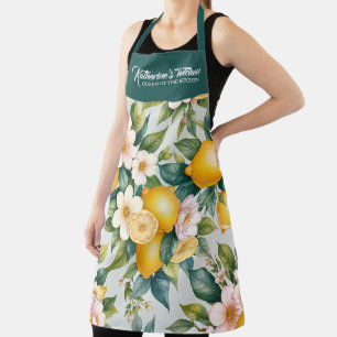 Florales Sommer-Zitronen-Personalisierter Name Schürze