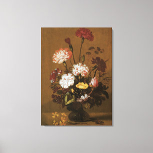 Florales Stillleben Blumen in Vasen, Vintage Baroc Leinwanddruck