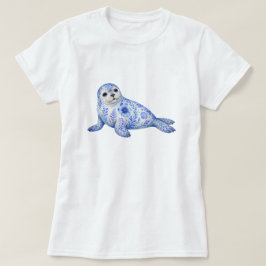 Florales Thema Seehund T-Shirt