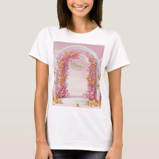 Florales Torbogen-Feier-Szene T-Shirt