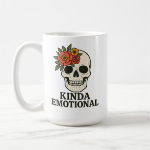 Florales Totenkopf-Ästhetik mit sanfter emotionale Kaffeetasse
