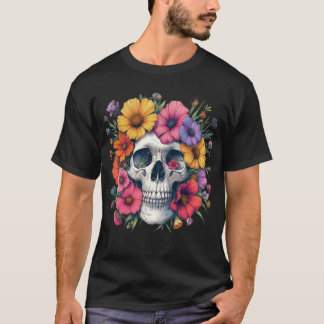 Florales Totenkopf-Ästhetik  T-Shirt