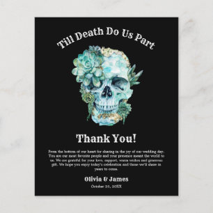 Florales Totenkopf-Hochzeits-Dankeschönkarte zum H