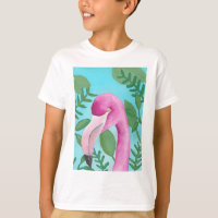 florales tropisches Flamingo-Wasserfarben-Vogel-Ku