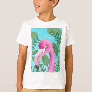 florales tropisches Flamingo-Wasserfarben-Vogel-Ku T-Shirt