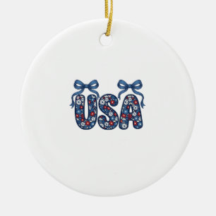 Florales USA-Band patriotisches Vektordesign_1 Keramik Ornament
