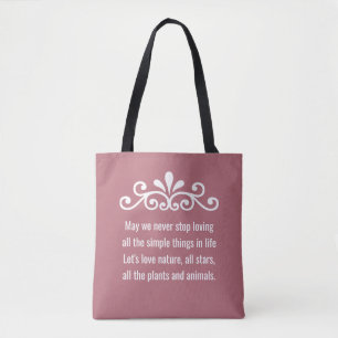 Florales Vektor, Naturliebe-Text auf Roségold