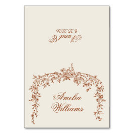 Florales Verbranntes Orange Beige Boho Terrakotta  Tischnummer