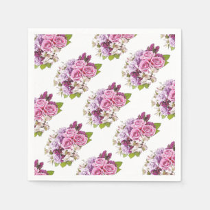 Florales Wasserfarben-Rosen-Sträuße Vorlage Serviette