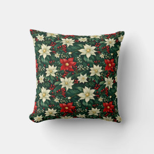Florales Weihnachtsmuster Kissen