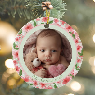 Florales Weihnachtsornament für Babys erstes Weihn