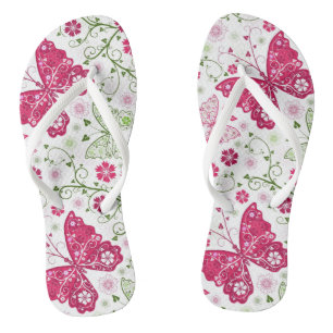 Florales weißes Muster Flip Flops