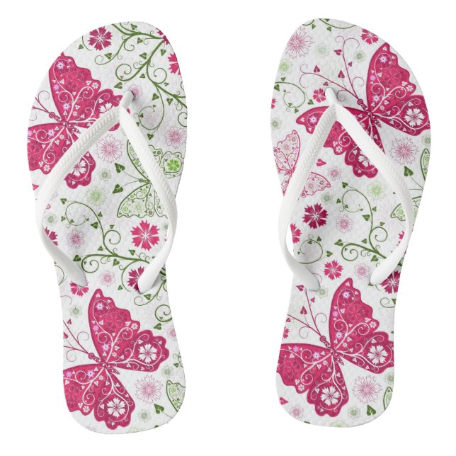 Florales weißes Muster Flip Flops (Fußbett)