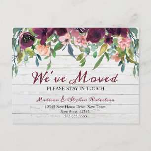 Florales Wir sind umgezogen Neue Adresse Ankündi Postkarte