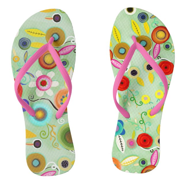 Florales Wunderpaar von Flip Flops (Fußbett)