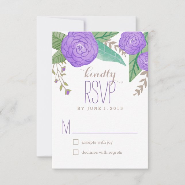 Floralfarbene Hochzeitstipps / RSVP-Karten RSVP Karte (Vorderseite)