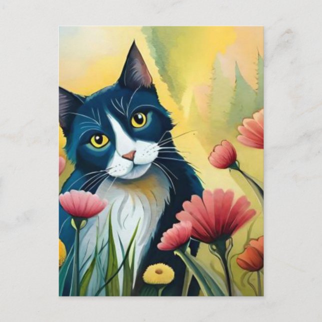 FLoralkatze Postkarte (Vorderseite)