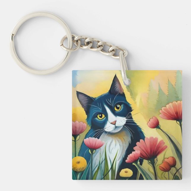 FLoralkatze Schlüsselanhänger (Vorderseite)
