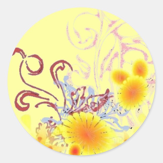 FloralMix-Siegel Runder Aufkleber (Vorderseite)