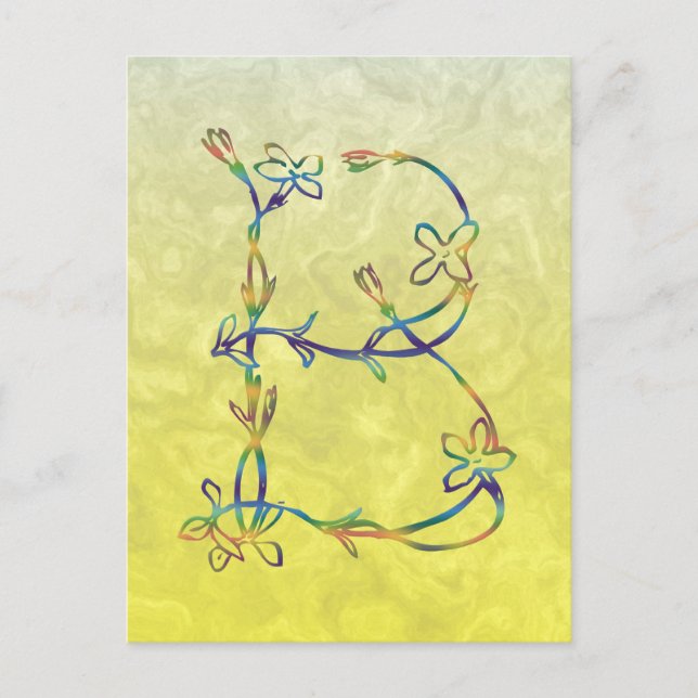 FLORALMONOGRAMM B POSTKARTE (Vorderseite)
