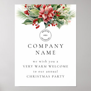 Florals Berry Welcome Company Weihnachts-Party Poster